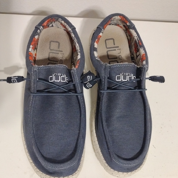 Hey Dude Wally Stretch Blue Shoes Men Size 10  - Picture 1 of 8